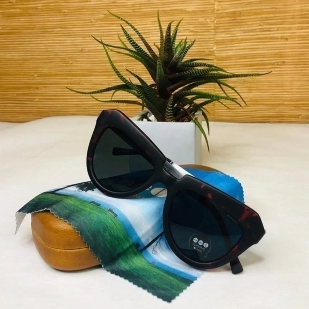 KOMONO Stella Red Tortoise Silver Sunglasses NEW cateye